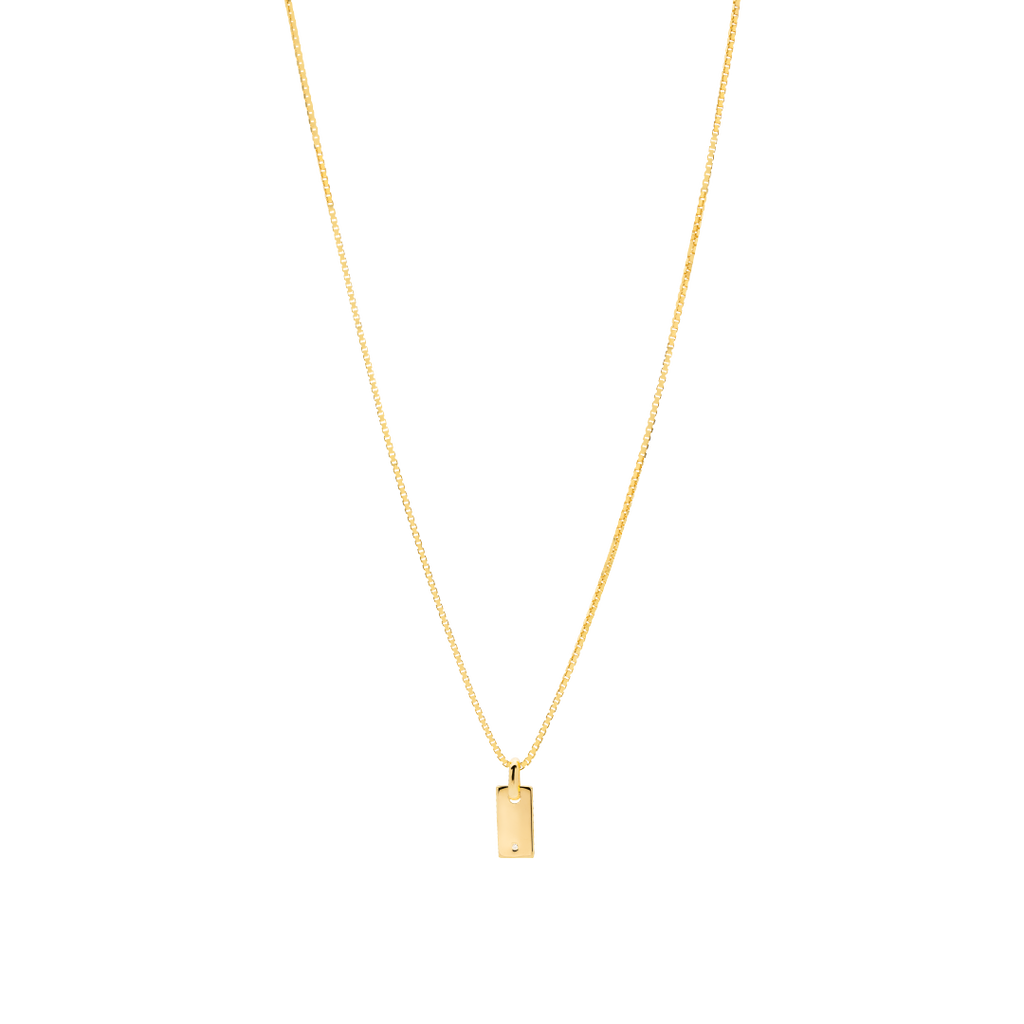Diamond Mini Signet Necklace - gold-plated