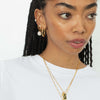 Diamond Mini Signet Necklace - gold-plated